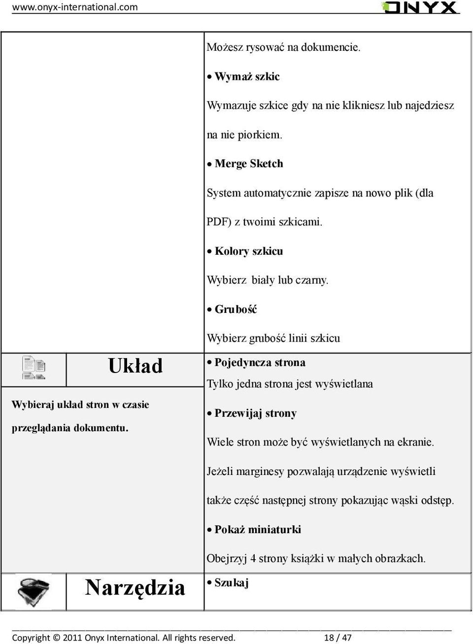 Grubość Układ Wybieraj układ stron w czasie przeglądania dokumentu.