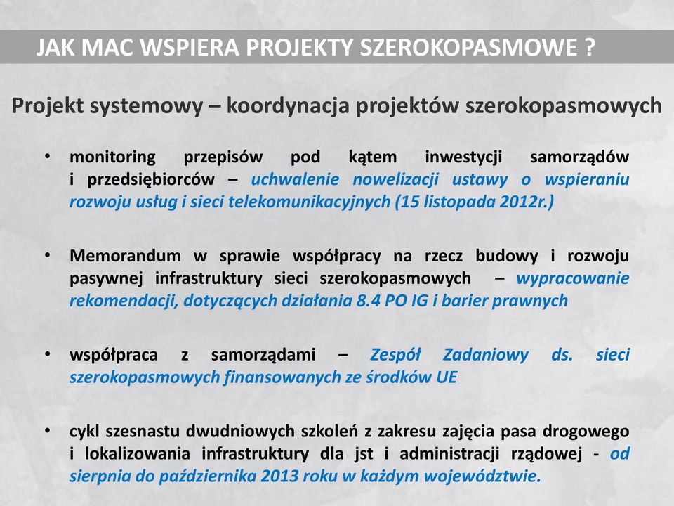 sieci telekomunikacyjnych (15 listopada 2012r.