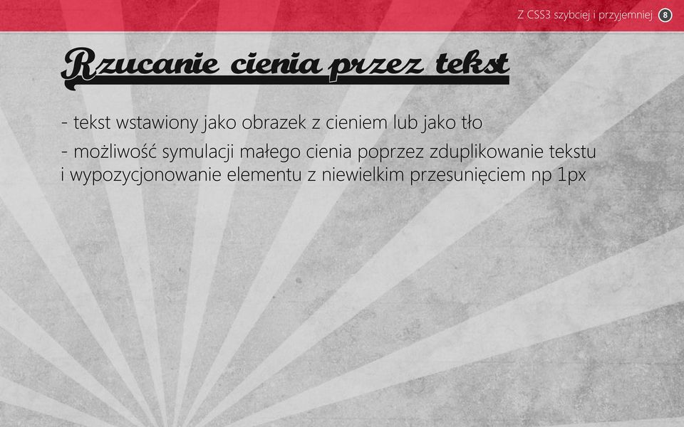 symulacji małego cienia poprzez zduplikowanie tekstu