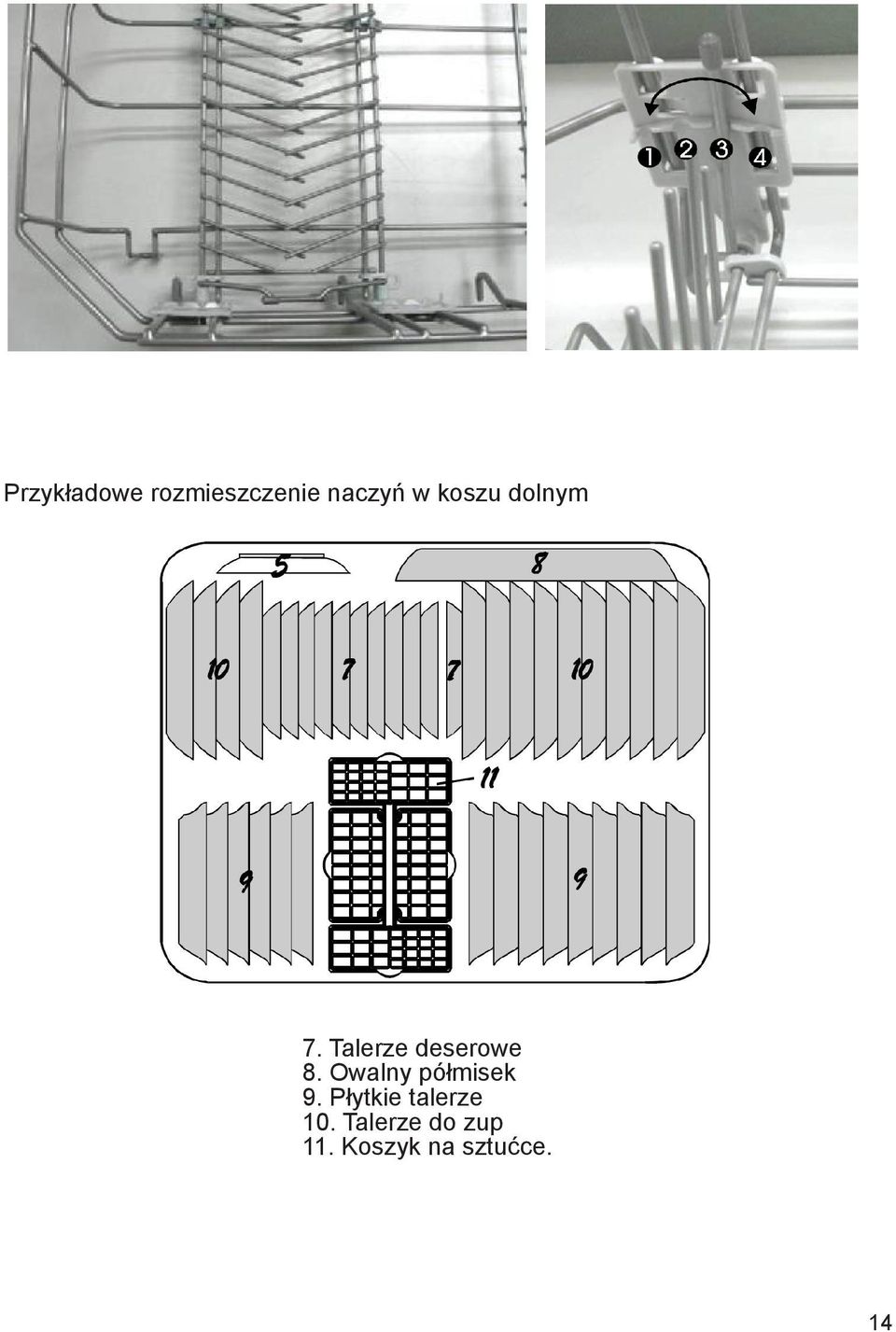 Owalny półmisek 9. Płytkie talerze 10.