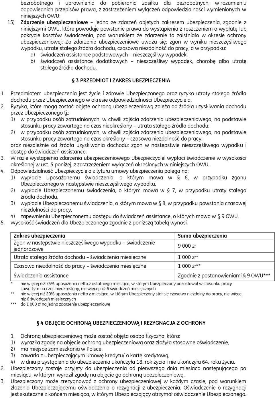 pod warunkiem że zdarzenie to zaistniało w okresie ochrony ubezpieczeniowej; Za zdarzenie ubezpieczeniowe uważa się: zgon w wyniku nieszczęśliwego wypadku, utratę stałego źródła dochodu, czasową