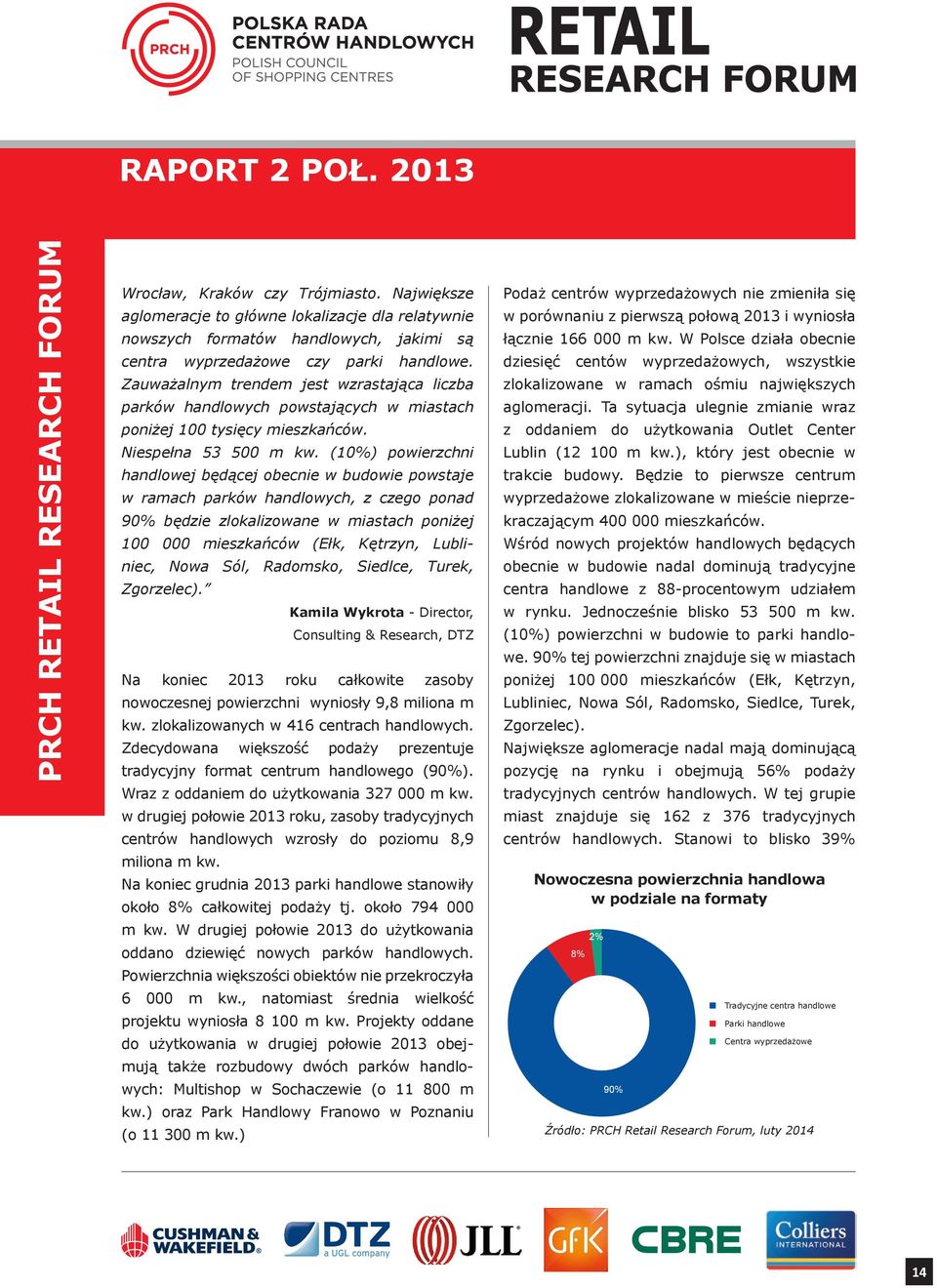 (10%) powierzchni handlowej będącej obecnie w budowie powstaje w ramach parków handlowych, z czego ponad 90% będzie zlokalizowane w miastach poniżej 100 000 mieszkańców (Ełk, Kętrzyn, Lubliniec, Nowa