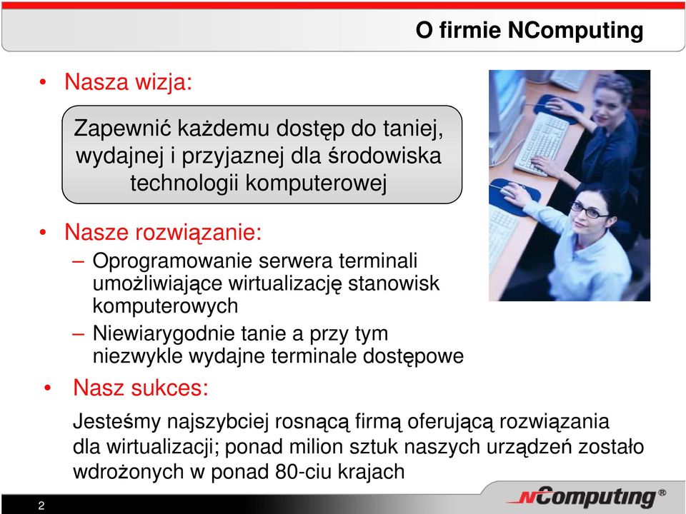 komputerowych Niewiarygodnie tanie a przy tym niezwykle wydajne terminale dostępowe Nasz sukces: Jesteśmy najszybciej