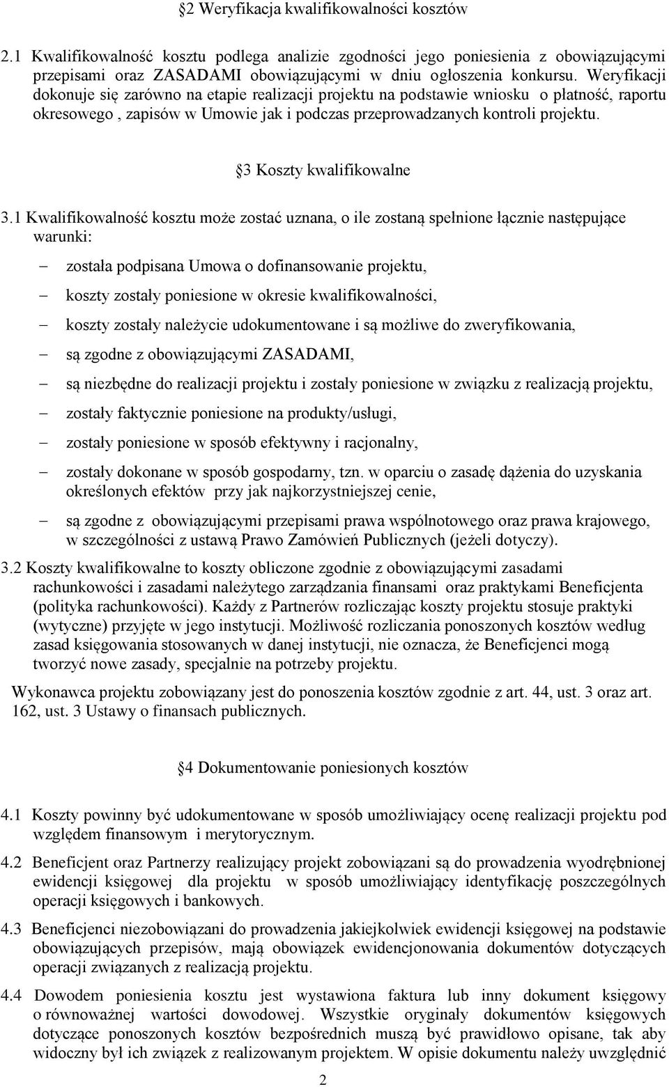 3 Koszty kwalifikowalne 3.
