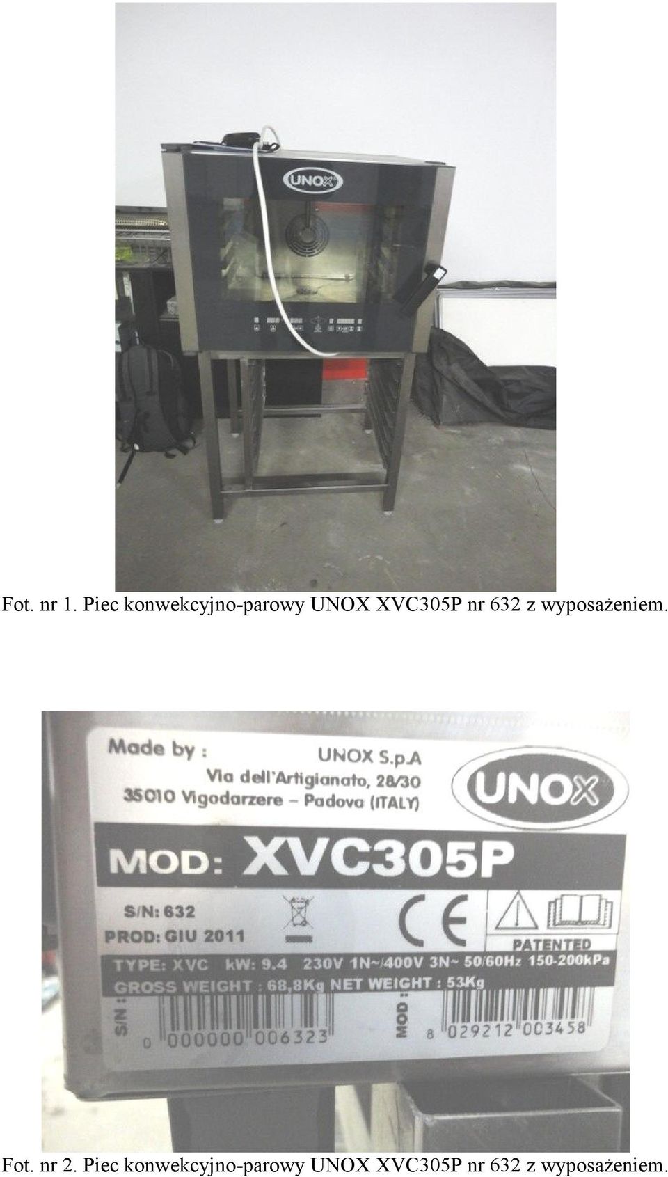XVC305P nr 632 z wyposażeniem. Fot.