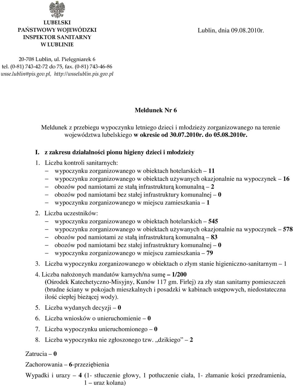 z zakresu działalności pionu higieny dzieci i młodzieŝy 1.