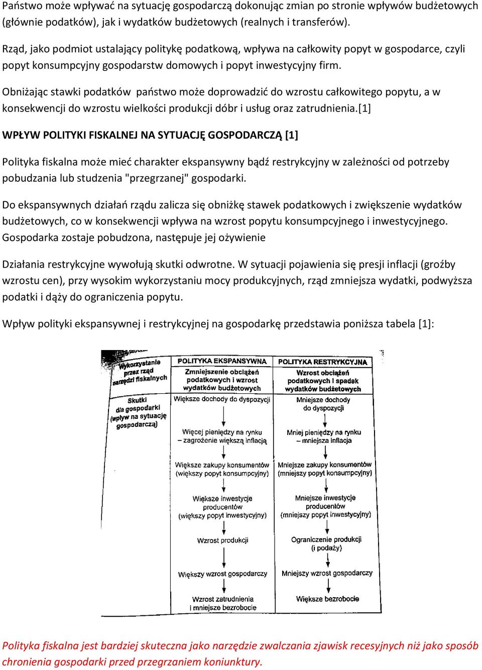 Obniżając stawki podatków państwo może doprowadzić do wzrostu całkowitego popytu, a w konsekwencji do wzrostu wielkości produkcji dóbr i usług oraz zatrudnienia.