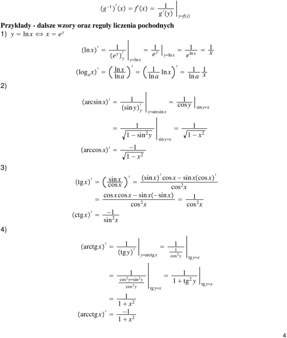 sinyx 3) 4) arccosx tgx sinx cosx ctgx sin x sin y x sinyx cosxcosx sinx sinx cos x x sinx