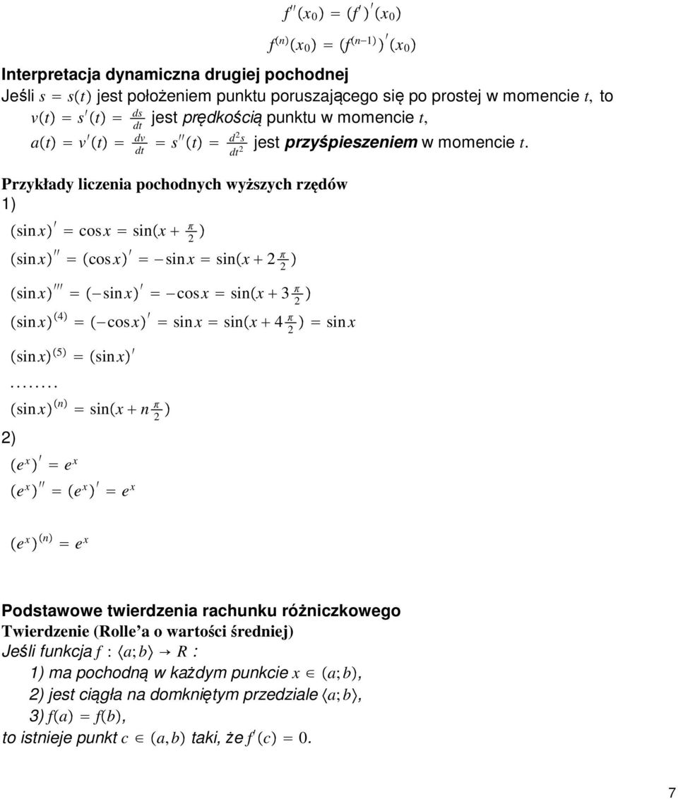 Przykłady liczenia pochodnych wyższych rzędów ) ) sinx cosx sinx sinx cosx sinx sinx sinx sinx cosx sinx 3 sinx 4 cosx sinx sinx 4 sinx sinx 5 sinx.