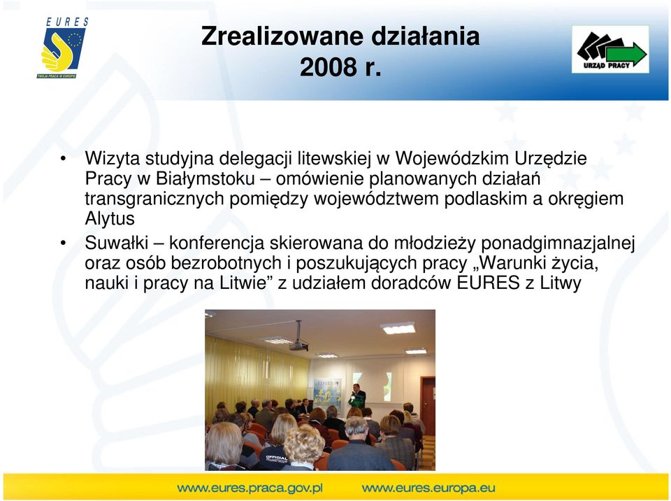 planowanych działań transgranicznych pomiędzy województwem podlaskim a okręgiem Alytus Suwałki