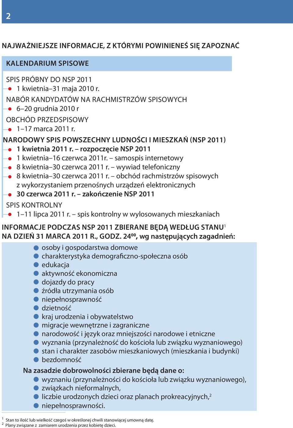 rozpoczęcie NSP 2011 1 kwietnia 16 czerwca 2011r. samospis internetowy 8 kwietnia 30 czerwca 2011 r. wywiad telefoniczny 8 kwietnia 30 czerwca 2011 r.