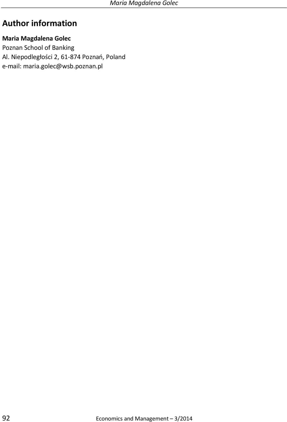 Niepodległości 2, 61-874 Poznań, Poland e-mail: