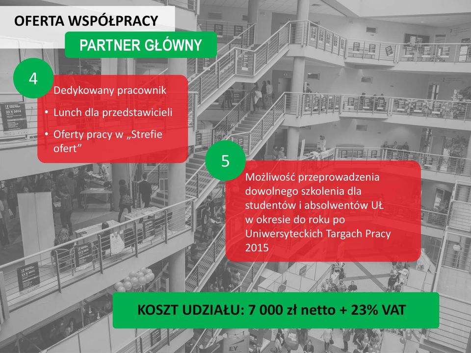 przeprowadzenia dowolnego szkolenia dla studentów i absolwentów UŁ w