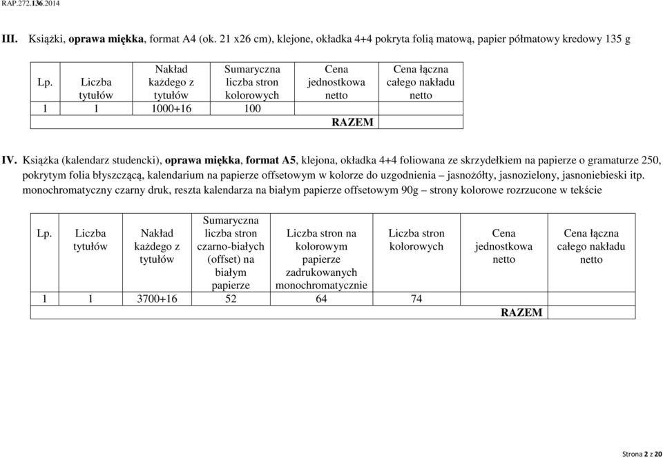 Książka (kalendarz studencki), oprawa miękka, format A5, klejona, okładka 4+4 foliowana ze skrzydełkiem na papierze o gramaturze 250, pokrytym folia błyszczącą, kalendarium na papierze offsetowym w