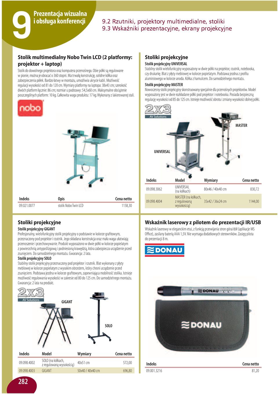 Możliwość regulacji wysokości od 81 do 120 cm. Wymiary platformy na laptopa: 38x43 cm; szerokość dwóch platform łącznie: 86 cm; rozmiar u podstawy: 54,5x60 cm.