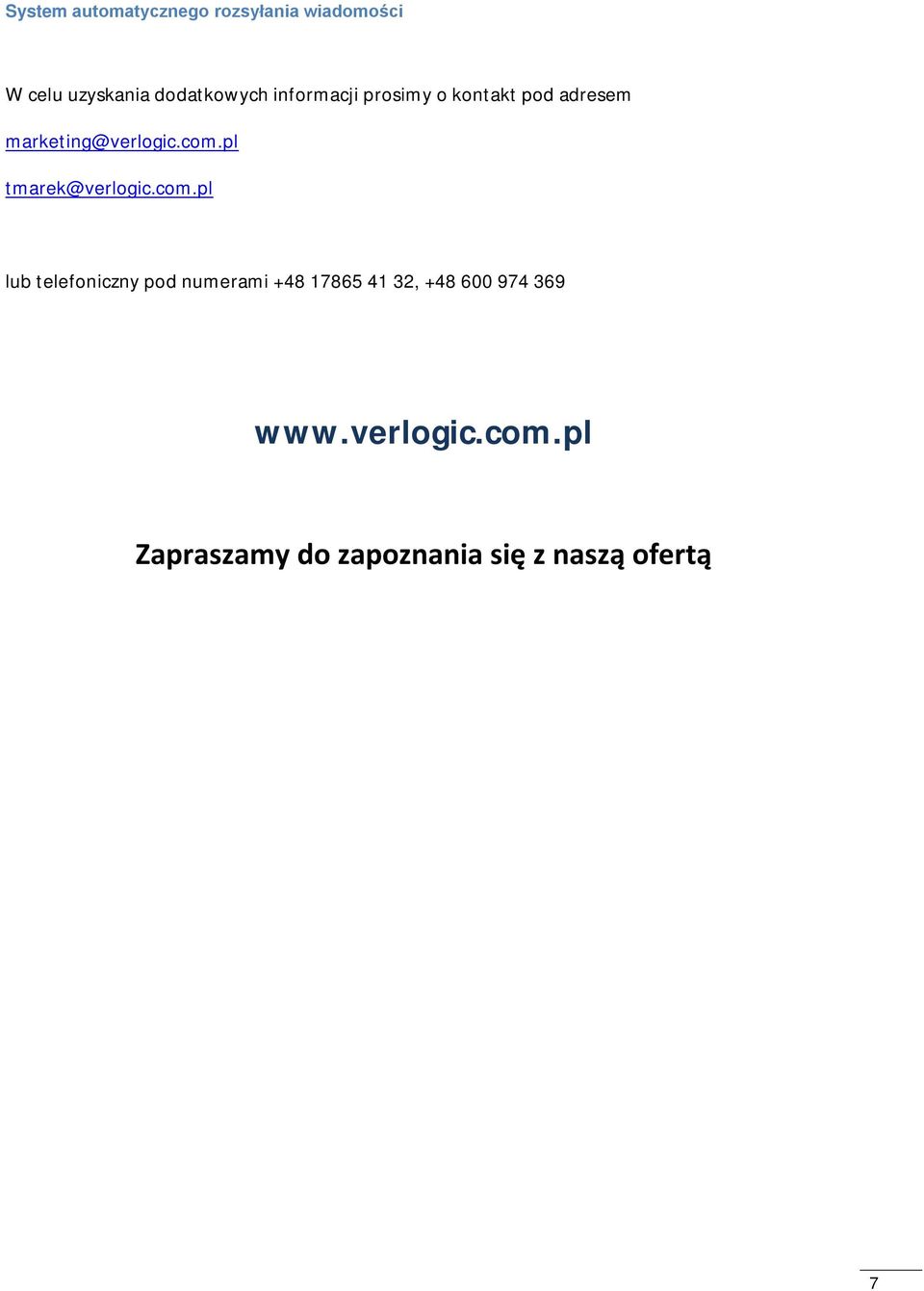 pl tmarek@verlogic.com.
