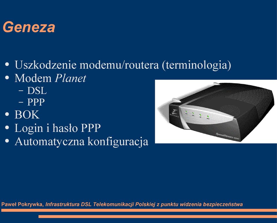 Modem Planet DSL PPP BOK