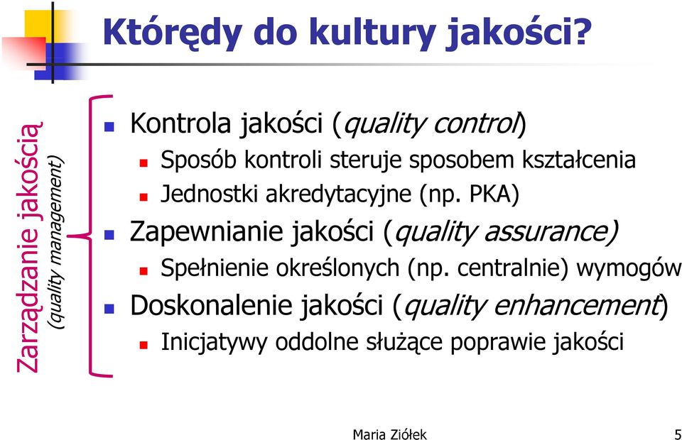 kontroli steruje sposobem kształcenia Jednostki akredytacyjne (np.