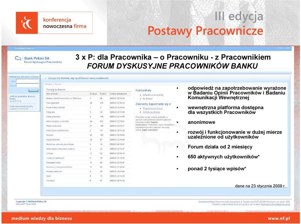 platforma dostępna dla wszystkich Pracowników anonimowe rozwój i funkcjonowanie w dużej mierze uzależnione
