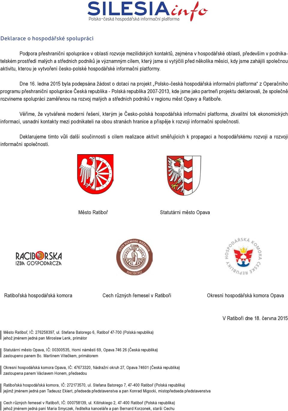 informační platformy. Dne 16.