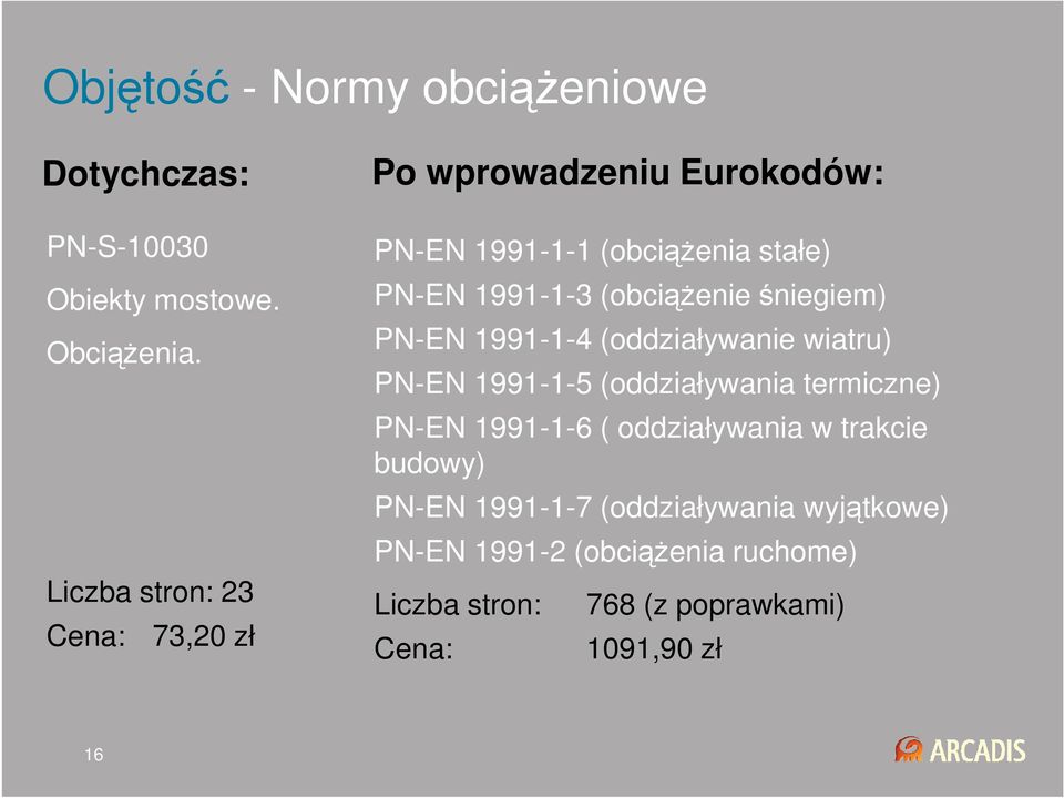 (obciąŝenie śniegiem) PN-EN 1991-1-4 (oddziaływanie wiatru) PN-EN 1991-1-5 (oddziaływania termiczne) PN-EN 1991-1-6
