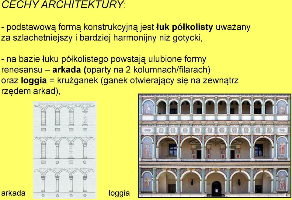 półkolistego powstają ulubione formy renesansu arkada (oparty na 2