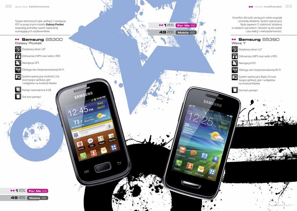 0 Galaxy Pocket Dotykowy ekran 2,8'' Odtwarzacz MP3 