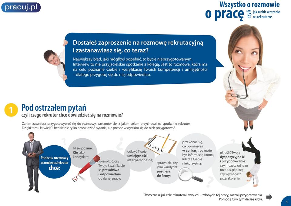 1 Pod ostrzałem pytań czego rekruter chce dowiedzieć się na rozmowie? Zanim zaczniesz przygotowywać się do rozmowy, zastanów się, z jakim celem przychodzi na spotkanie rekruter.