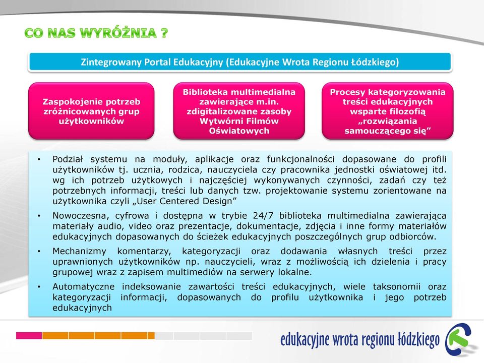 użytkowników tj. ucznia, rodzica, nauczyciela czy pracownika jednostki oświatowej itd.