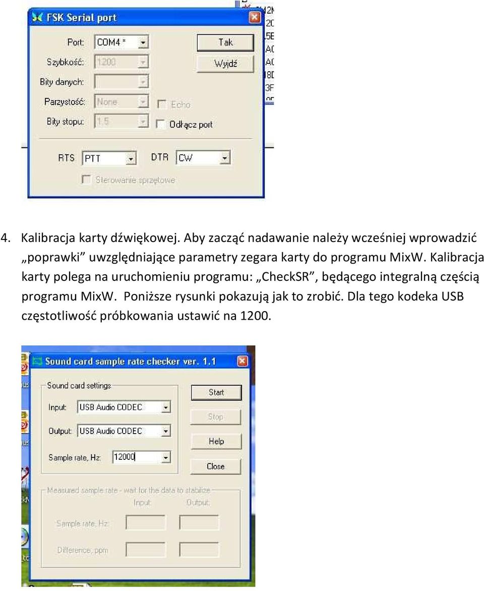 zegara karty do programu MixW.
