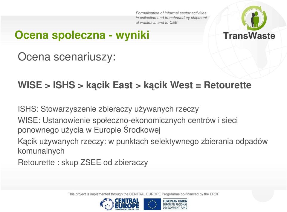 społeczno-ekonomicznych centrów i sieci ponownego użycia w Europie Środkowej Kącik