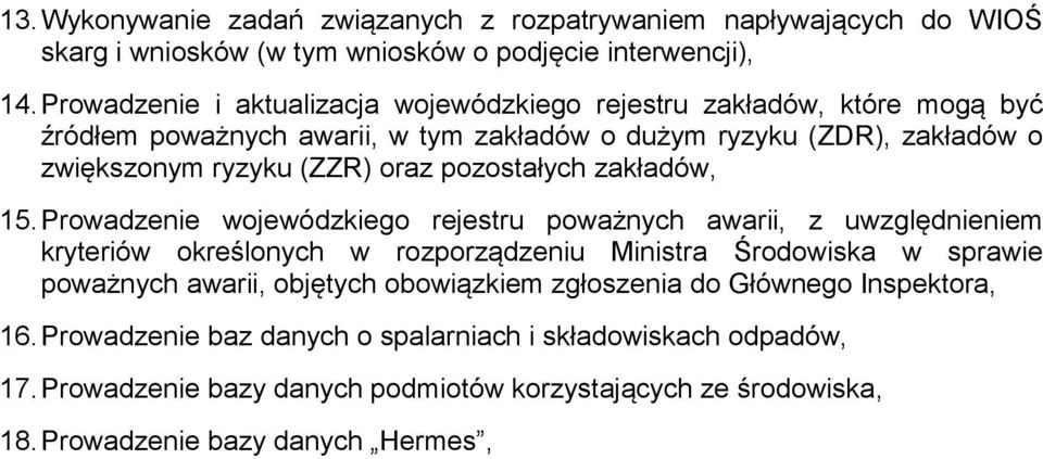 pozostałych zakładów, 15.