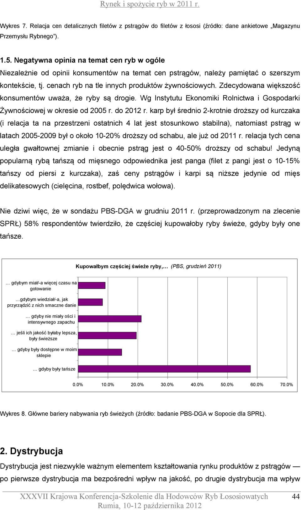 Zdecydowana większość konsumentów uważa, że ryby są drogie. Wg Instytutu Ekonomiki Rolnictwa i Gospodarki Żywnościowej w okresie od 2005 r. do 2012 r.