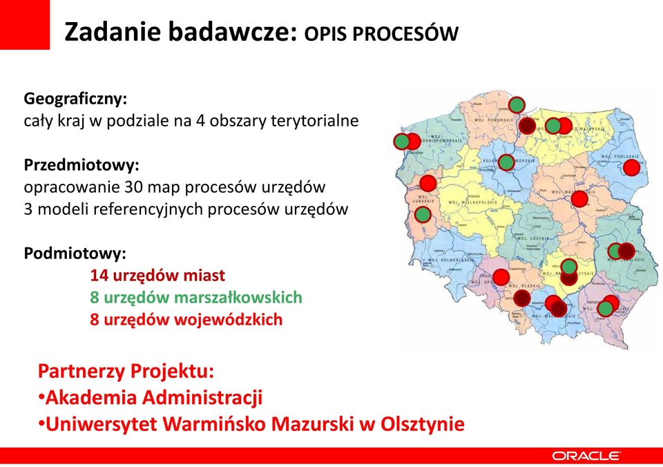 procesów urzędów Podmiotowy: 14 urzędów miast 8 urzędów marszałkowskich 8 urzędów