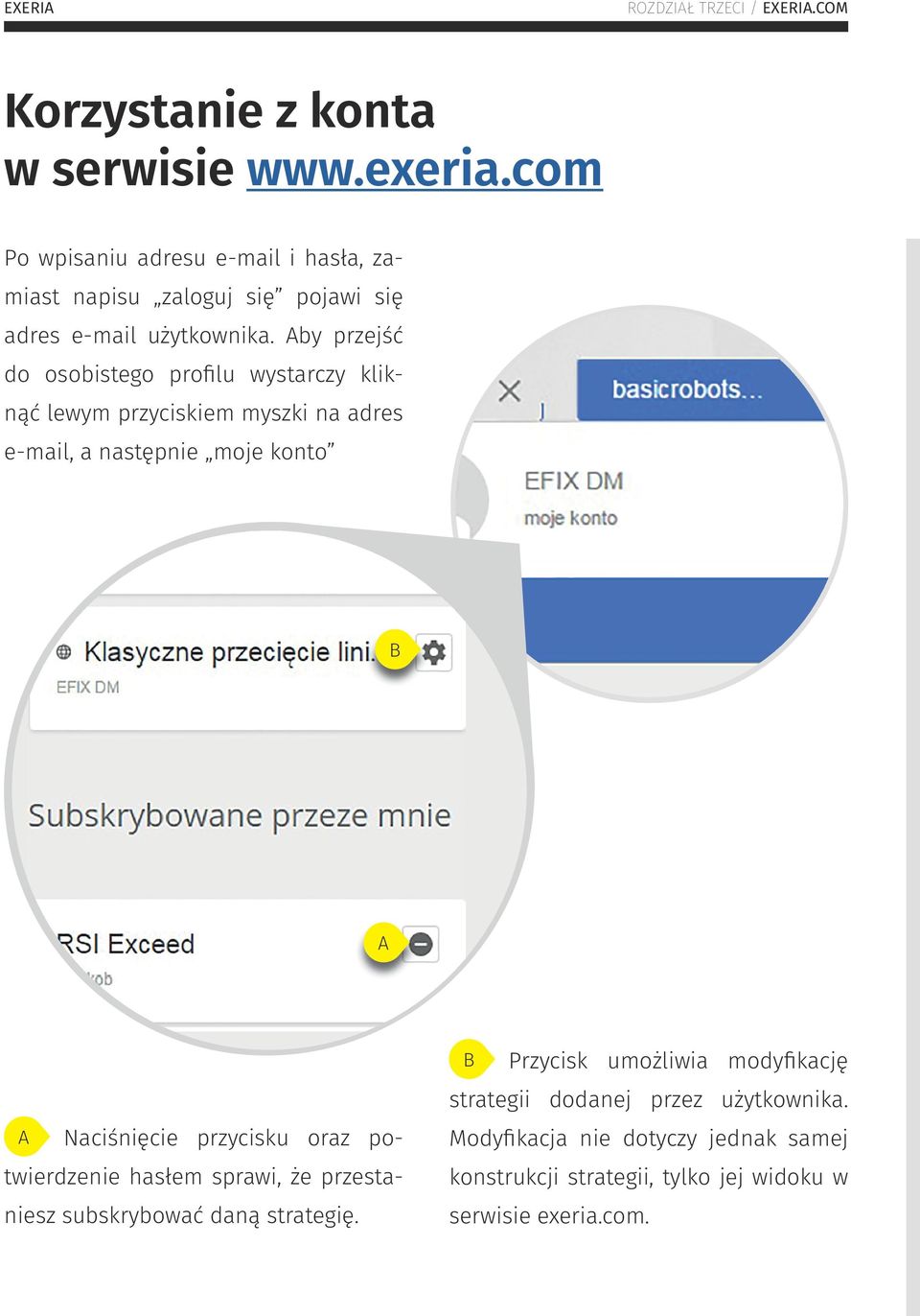 konfiguracji parametrów strategii.