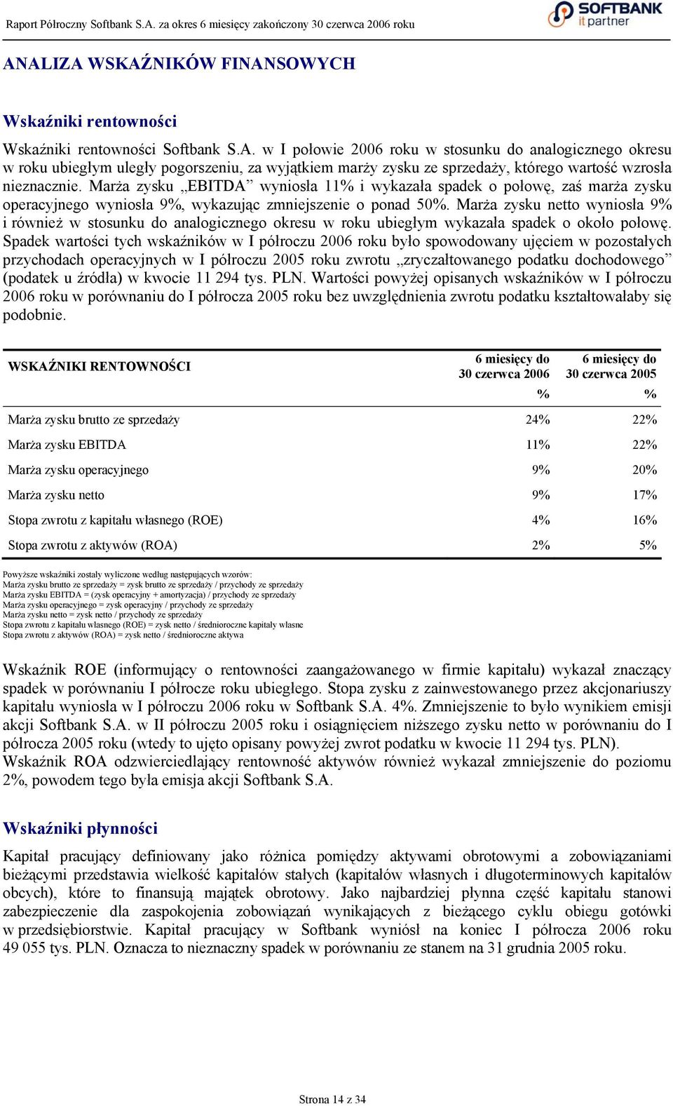 Marża zysku netto wyniosła 9% i również w stosunku do analogicznego okresu w roku ubiegłym wykazała spadek o około połowę.