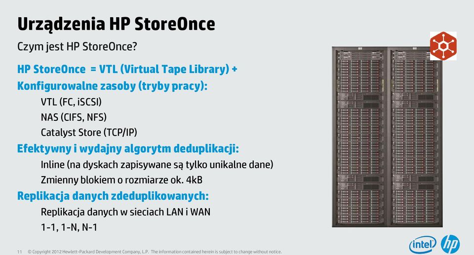 (CIFS, NFS) Catalyst Store (TCP/IP) Efektywny i wydajny algorytm deduplikacji: Inline (na dyskach