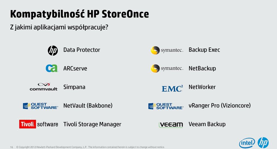 Data Protector Backup Exec ARCserve NetBackup