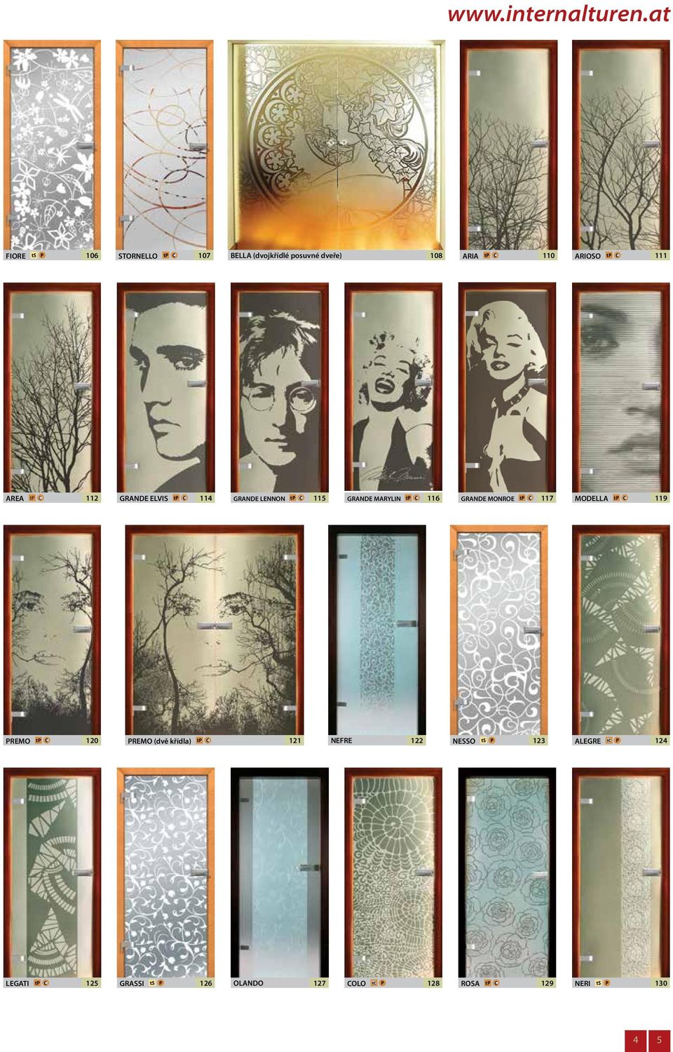 ts P 76 GUSTO tc P 78 AREA tp C 112 GRANDE ELVIS tp C 114 GRANDE LENNON tp C 115 GRANDE MARYLIN tp C GRANDE ELVIS tp C 114 GRANDE LENNON tp C 115 GRANDE MARYLIN tp C 116 116 GRANDE MONROE tp C tp C