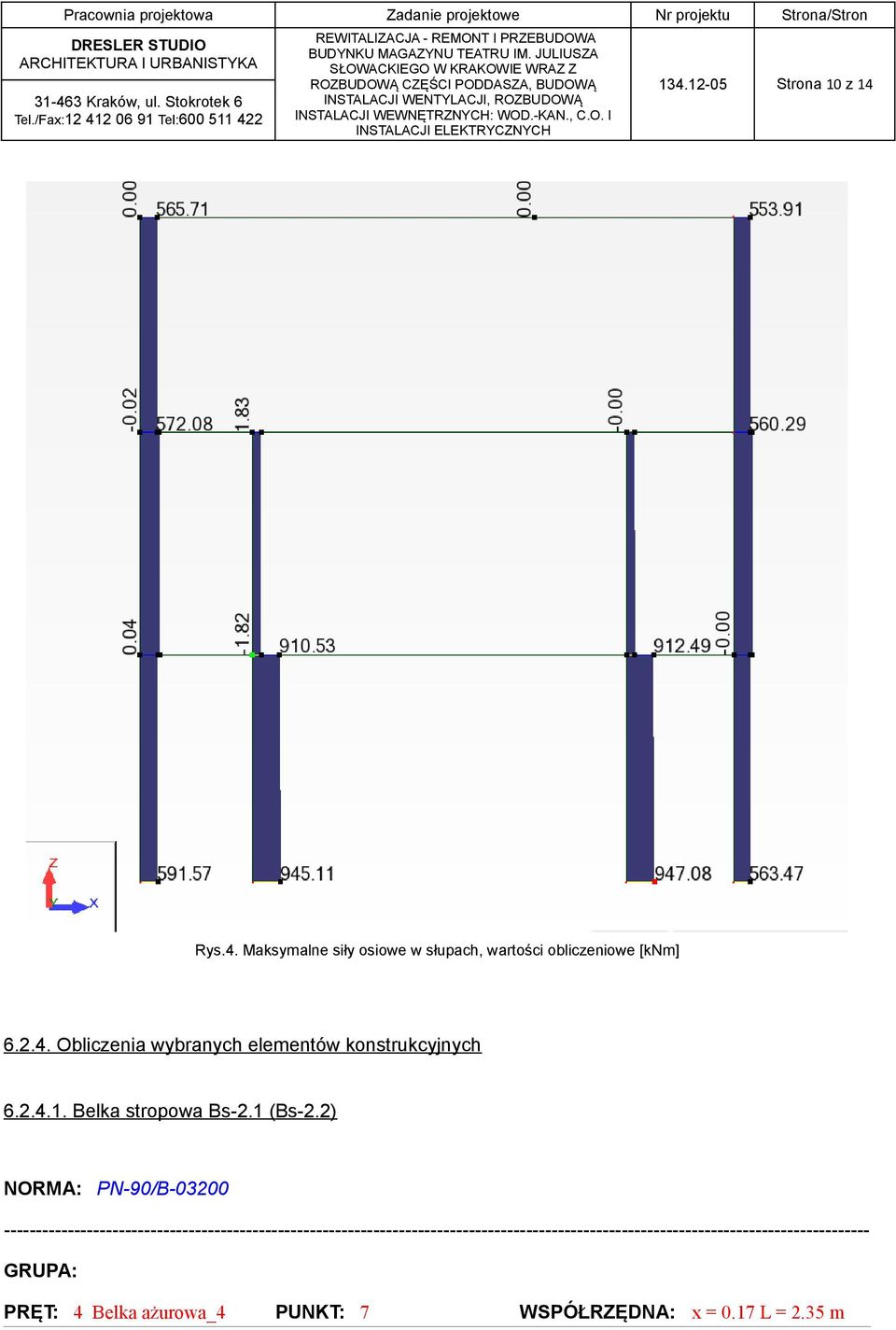 Belka stropowa Bs-2.1 (Bs-2.