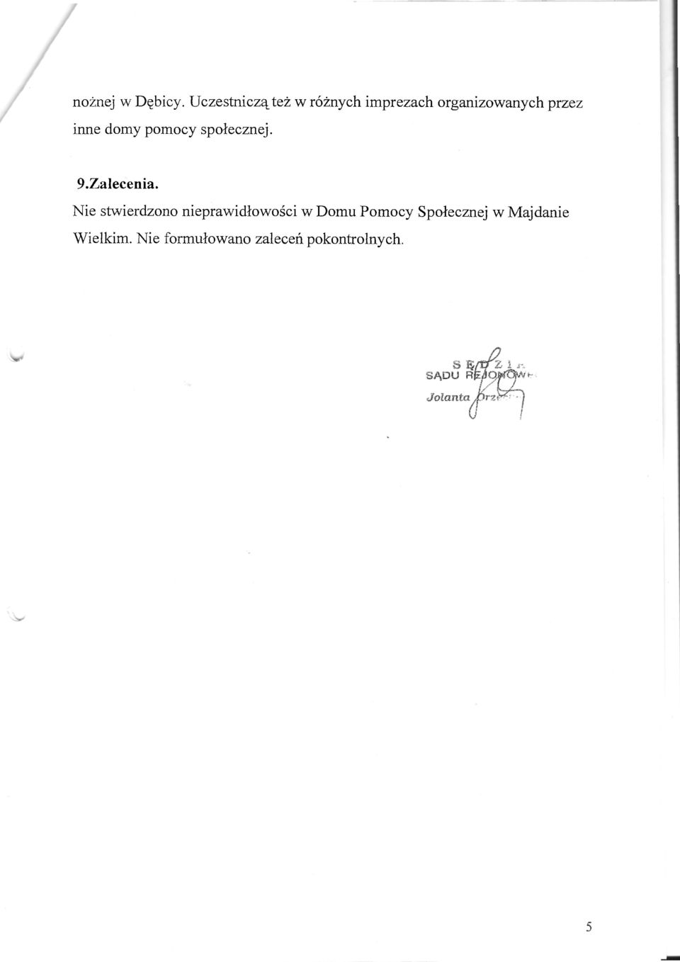 inne domy pomocy społecznej. 9.Zalecenia.