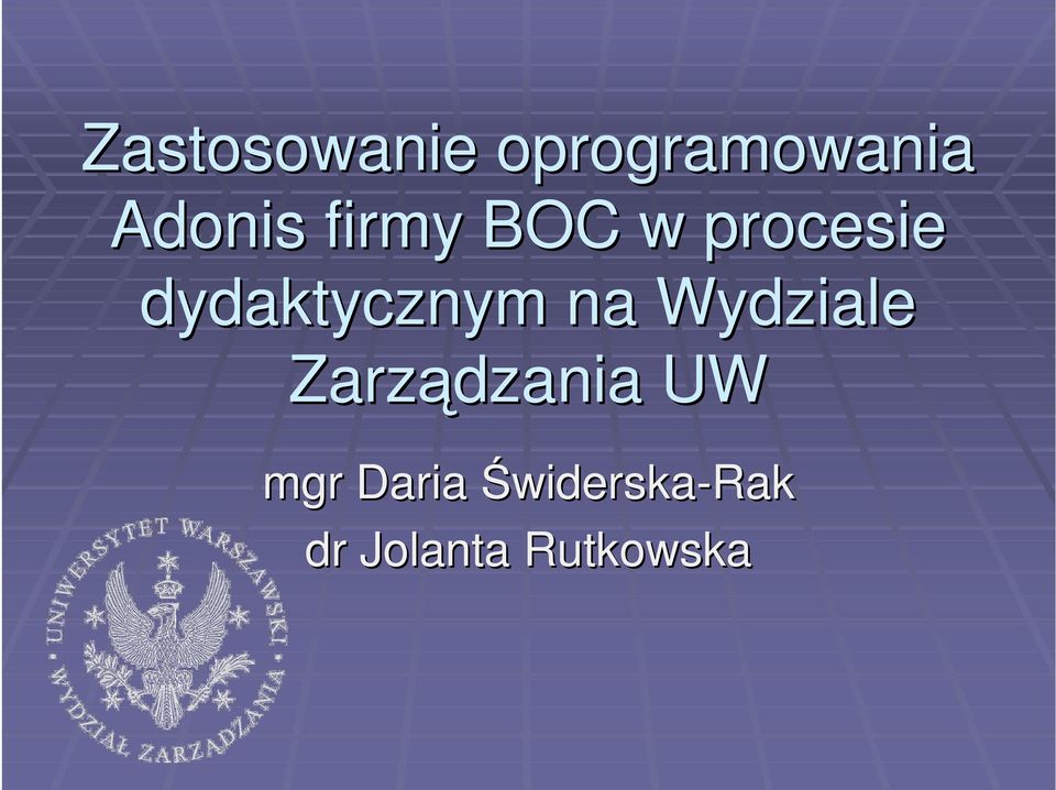 dydaktycznym na Wydziale