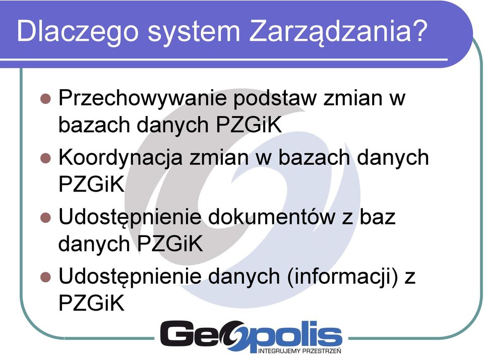 Koordynacja zmian w bazach danych PZGiK