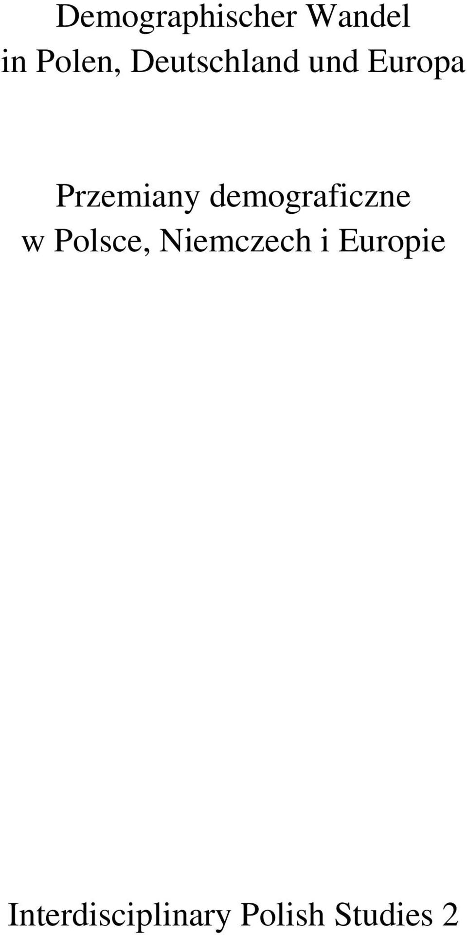 demograficzne w Polsce, Niemczech i