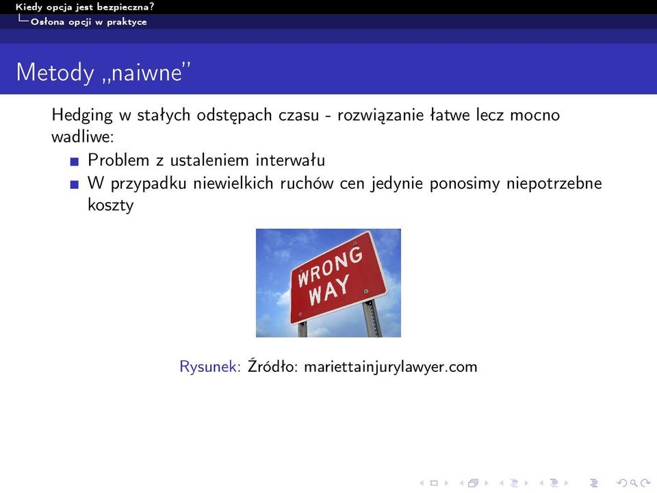 - rozwiązanie łatwe lecz mocno wadliwe: Problem z ustaleniem interwału
