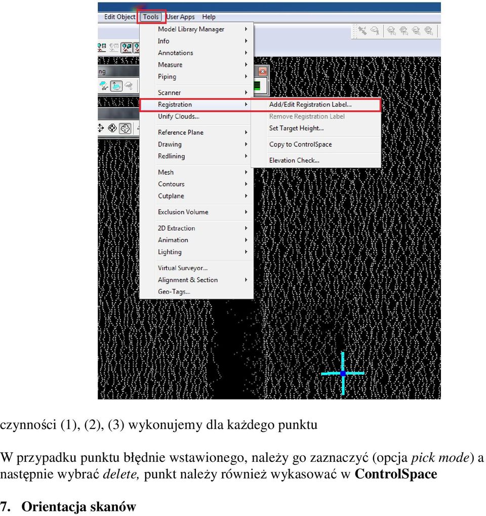 zaznaczyć (opcja pick mode) a następnie wybrać delete,