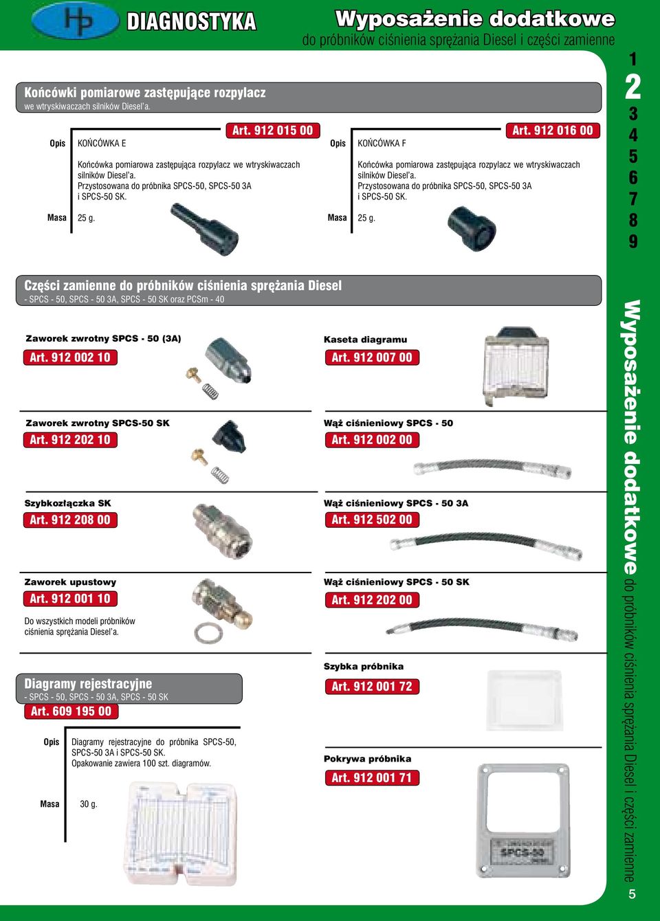 0 00 Końcówka pomiarowa zastępująca rozpylacz we wtryskiwaczach silników Diesel a. Przystosowana do próbnika SPCS-0, SPCS-0 A i SPCS-0 SK. g.