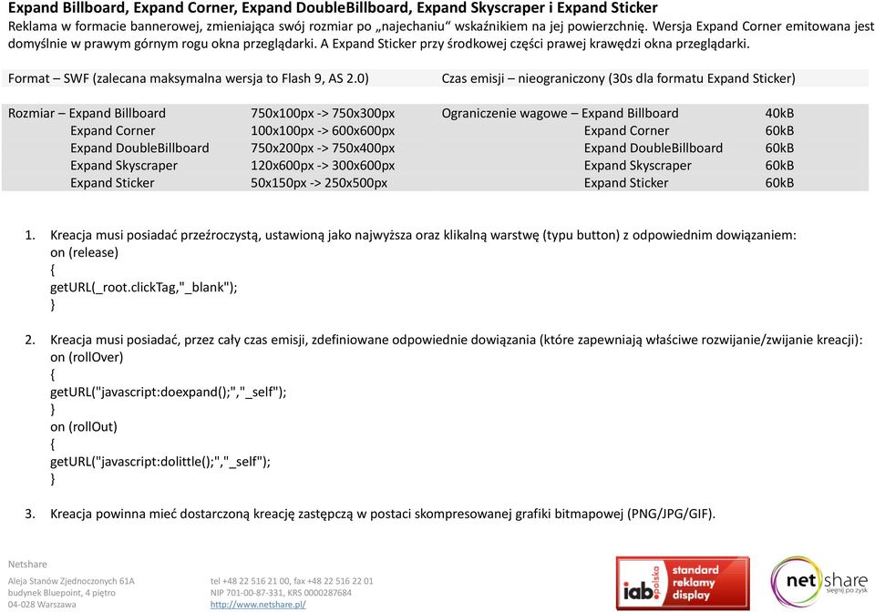 Format SWF (zalecana maksymalna wersja to Flash 9, AS 2.