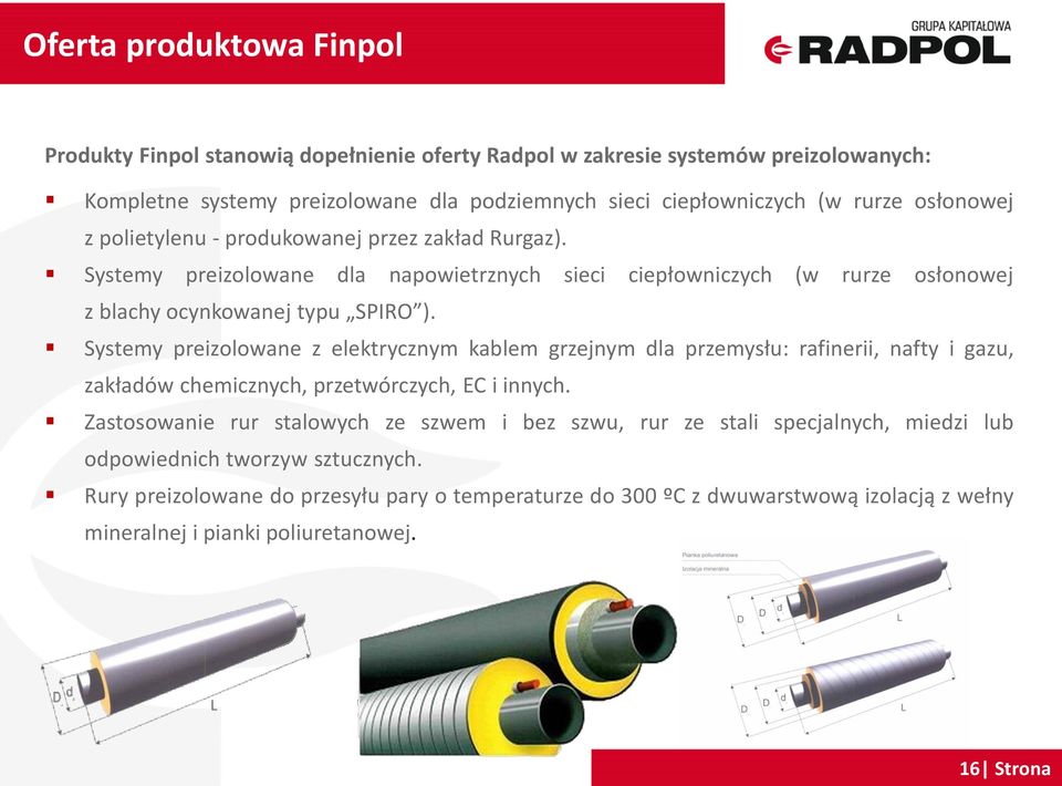 Systemy preizolowane z elektrycznym kablem grzejnym dla przemysłu: rafinerii, nafty i gazu, zakładów chemicznych, przetwórczych, EC i innych.