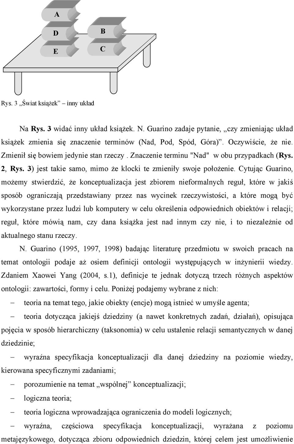 Cytując Guarino, możemy stwierdzić, że konceptualizacja jest zbiorem nieformalnych reguł, które w jakiś sposób ograniczają przedstawiany przez nas wycinek rzeczywistości, a które mogą być
